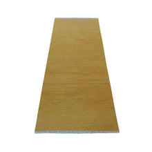 Load image into Gallery viewer, 2&#39;3&quot;x6&#39;4&quot; Gold Shades Reversible Kilim Pure Wool Hand Woven Runner Oriental Rug FWR325494