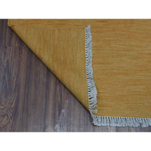 Load image into Gallery viewer, 2&#39;3&quot;x6&#39;4&quot; Gold Shades Reversible Kilim Pure Wool Hand Woven Runner Oriental Rug FWR325494
