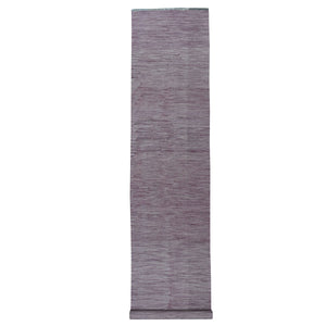 2'8"x16' Lavender Shades Reversible Kilim Pure Wool Hand Woven XL Runner Oriental Rug FWR325518