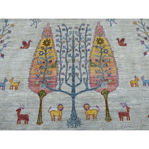 11'7"x14'8" Oversized Folk Art Willow And Cypress Tree Design Peshawar With Pop Of Color Hand Knotted Oriental Rug FWR325686