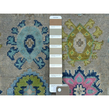 Load image into Gallery viewer, 5&#39;x6&#39;4&quot; Colorful Gray Fusion Kazak Pure Wool Geometric Design Hand Knotted Oriental Rug FWR325938