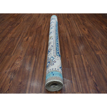 Load image into Gallery viewer, 5&#39;x6&#39;4&quot; Colorful Gray Fusion Kazak Pure Wool Geometric Design Hand Knotted Oriental Rug FWR325938