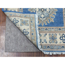 Load image into Gallery viewer, 2&#39;6&quot;x9&#39;7&quot; Blue Vintage Look Kazak Organic Wool Tribal Design Hand Knotted Runner Oriental Rug FWR327726