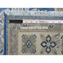 Load image into Gallery viewer, 2&#39;6&quot;x9&#39;7&quot; Blue Vintage Look Kazak Organic Wool Tribal Design Hand Knotted Runner Oriental Rug FWR327726