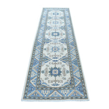 Load image into Gallery viewer, 2&#39;9&quot;x9&#39;7&quot; Ivory Vintage Look kazak Organic Wool Hand Knotted Oriental Rug FWR327960