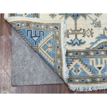 Load image into Gallery viewer, 2&#39;9&quot;x9&#39;7&quot; Ivory Vintage Look kazak Organic Wool Hand Knotted Oriental Rug FWR327960
