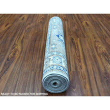 Load image into Gallery viewer, 2&#39;8&quot;x9&#39;7&quot; Gray Hand Knotted Vintage Look Kazak Natural Wool Tribal Design Runner Oriental Rug FWR328050