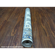 Load image into Gallery viewer, 3&#39;10&quot;x5&#39;3&quot; Ivory Hand Knotted Afghan Vintage Look Kazak Natural Wool Oriental Rug FWR328692