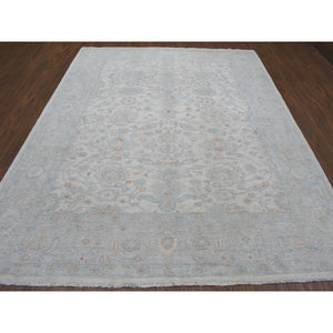 8'x9'9" White Wash Peshawar Hand Knotted Natural Wool Oriental Rug FWR329718