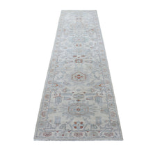Load image into Gallery viewer, 2&#39;7&quot;x9&#39;7&quot; Ivory Washed Out Peshawar Organic Wool Hand Knotted Runner Oriental Rug FWR330156