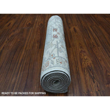 Load image into Gallery viewer, 2&#39;7&quot;x9&#39;7&quot; Ivory Washed Out Peshawar Organic Wool Hand Knotted Runner Oriental Rug FWR330156