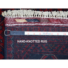 Load image into Gallery viewer, 3&#39;3&quot;x5&#39; Red Afghan Khamyab Natural Dyes Denser Weave with Shiny Wool Hand Knotted Oriental Rug FWR332190