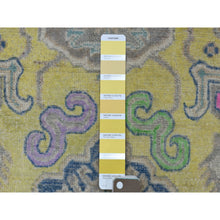 Load image into Gallery viewer, 3&#39;3&quot;x4&#39;8&quot; Colorful Yellow Fusion Kazak Natural Wool Hand Knotted Oriental Rug FWR332442