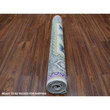 Load image into Gallery viewer, 3&#39;1&quot;x4&#39;9&quot; Colorful Ivory Fusion Kazak Pure Wool Hand Knotted Oriental Rug FWR332460