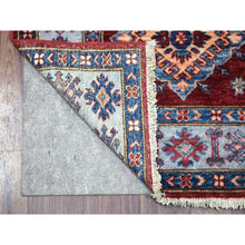 Load image into Gallery viewer, 2&#39;8&quot;x8&#39;7&quot; Red Hand-Knotted Geometric Design Super Kazak Pure Wool Oriental Runner Rug FWR333204
