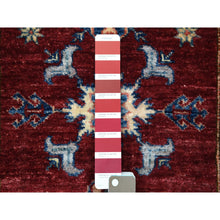 Load image into Gallery viewer, 2&#39;8&quot;x8&#39;7&quot; Red Hand-Knotted Geometric Design Super Kazak Pure Wool Oriental Runner Rug FWR333204