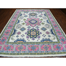 Load image into Gallery viewer, 8&#39;10&quot;x11&#39;6&quot; Ivory with Pink Fusion Kazak Natural Wool Hand Knotted Oriental Rug FWR333228