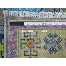 Load image into Gallery viewer, 3&#39;2&quot;x4&#39;9&quot; Colorful Gray Fusion Kazak Organic Wool Hand Knotted Oriental Rug FWR333270