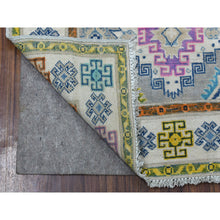Load image into Gallery viewer, 3&#39;1&quot;x4&#39;10&quot; Colorful Gray Fusion Kazak Organic Wool Hand Knotted Oriental Rug FWR333300