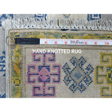 Load image into Gallery viewer, 3&#39;1&quot;x4&#39;10&quot; Colorful Gray Fusion Kazak Organic Wool Hand Knotted Oriental Rug FWR333300