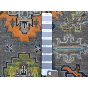 3'3"x5' Colorful Gray Fusion Kazak Pure Wool Hand Knotted Oriental Rug FWR333330