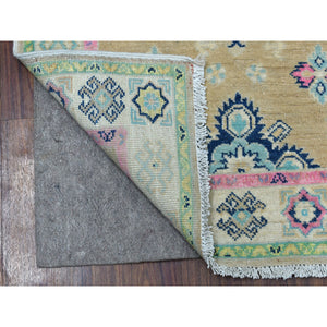 2'6"x8' Gray Fusion Kazak Pure Wool Hand Knotted Runner Oriental Rug FWR333480