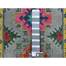 Load image into Gallery viewer, 1&#39;10&quot;x2&#39;9&quot; Yellow Fusion Kazak Organic Wool Hand Knotted Mat Oriental Rug FWR333576