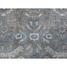 Load image into Gallery viewer, 12&#39;x12&#39; Gray Afghan Peshawar with Ziegler Mahal Design Organic Wool Hand Knotted Round Oriental Rug FWR334260