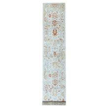 Load image into Gallery viewer, 2&#39;7&quot;x15&#39;7&quot; Hand Knotted Ivory Angora Oushak Pure Wool Oriental XL Runner Rug FWR334866