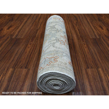 Load image into Gallery viewer, 2&#39;7&quot;x15&#39;7&quot; Hand Knotted Ivory Angora Oushak Pure Wool Oriental XL Runner Rug FWR334866