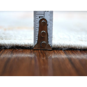 2'7"x15'7" Hand Knotted Ivory Angora Oushak Pure Wool Oriental XL Runner Rug FWR334866