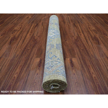 Load image into Gallery viewer, 4&#39;1&quot;x6&#39; Anatolian Design With Glimmery Wool Mustard Color Hand Knotted Oriental Rug FWR335730