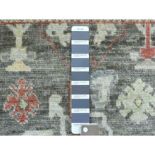 Load image into Gallery viewer, 2&#39;9&quot;x9&#39;8&quot; Charcoal Black With Pop Of Color Angora Oushak Soft &amp; Vibrant Wool Hand Knotted Oriental Runner Rug FWR336486
