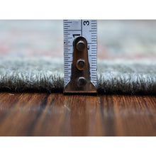 Load image into Gallery viewer, 2&#39;9&quot;x9&#39;8&quot; Charcoal Black With Pop Of Color Angora Oushak Soft &amp; Vibrant Wool Hand Knotted Oriental Runner Rug FWR336486