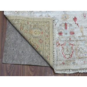 2'10"x16' Washed Out Gray Angora Oushak Soft To The Touch Wool Pile Hand Knotted Oriental XL Runner Rug FWR336492