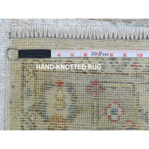 2'9"x16' Washed Out Gray Angora Oushak, Soft To The Touch Wool Pile Hand Knotted Oriental XL Runner Rug FWR336534