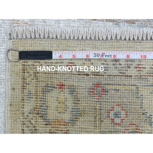 2'9"x16' Washed Out Gray Angora Oushak, Soft To The Touch Wool Pile Hand Knotted Oriental XL Runner Rug FWR336534
