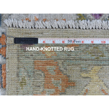 Load image into Gallery viewer, 4&#39;1&quot;x5&#39;10&quot; Soft Velvety Wool Hand Knotted Colorful Gray Angora Oushak Oriental Rug FWR336654
