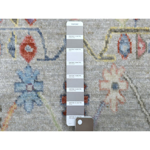 2'5"x17'1" Shiny Wool Hand Knotted Gray With Soft Color Angora Oushak Oriental XL Runner Rug FWR336690