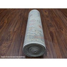 Load image into Gallery viewer, 2&#39;5&quot;x17&#39;1&quot; Shiny Wool Hand Knotted Gray With Soft Color Angora Oushak Oriental XL Runner Rug FWR336690