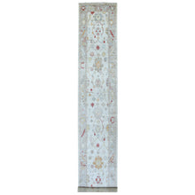 Load image into Gallery viewer, 2&#39;10&quot;x17&#39;3&quot; Hand Knotted Gray Angora Oushak With Soft &amp; Supple Wool Oriental XL Runner Rug FWR336720
