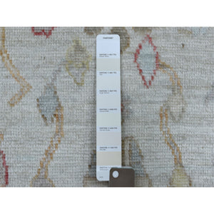 2'10"x17'3" Hand Knotted Gray Angora Oushak With Soft & Supple Wool Oriental XL Runner Rug FWR336720