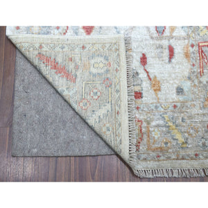 2'8"x16'1" Gray Angora Oushak With Soft Colors Pure Wool Hand Knotted Oriental XL Runner Rug FWR338862