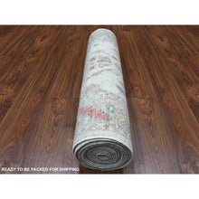 Load image into Gallery viewer, 2&#39;8&quot;x16&#39;1&quot; Gray Angora Oushak With Soft Colors Pure Wool Hand Knotted Oriental XL Runner Rug FWR338862