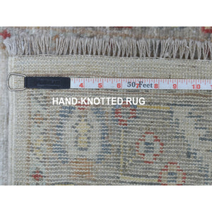 2'8"x16'1" Gray Angora Oushak With Soft Colors Pure Wool Hand Knotted Oriental XL Runner Rug FWR338862