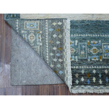Load image into Gallery viewer, 2&#39;7&quot;x9&#39;6&quot; Light Blue Folk Art Kashkuli Gabbeh Natural Wool Hand-Knotted Ethnic Runner Rug FWR339096