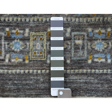 Load image into Gallery viewer, 2&#39;7&quot;x9&#39;6&quot; Light Blue Folk Art Kashkuli Gabbeh Natural Wool Hand-Knotted Ethnic Runner Rug FWR339096