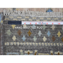 Load image into Gallery viewer, 2&#39;7&quot;x9&#39;6&quot; Light Blue Folk Art Kashkuli Gabbeh Natural Wool Hand-Knotted Ethnic Runner Rug FWR339096
