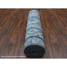 Load image into Gallery viewer, 2&#39;6&quot;x9&#39;7&quot; Hand Knotted Gray Super Kazak With Shawl Design Organic Wool Runner Rug FWR339102