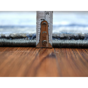 2'6"x9'7" Hand Knotted Gray Super Kazak With Shawl Design Organic Wool Runner Rug FWR339102